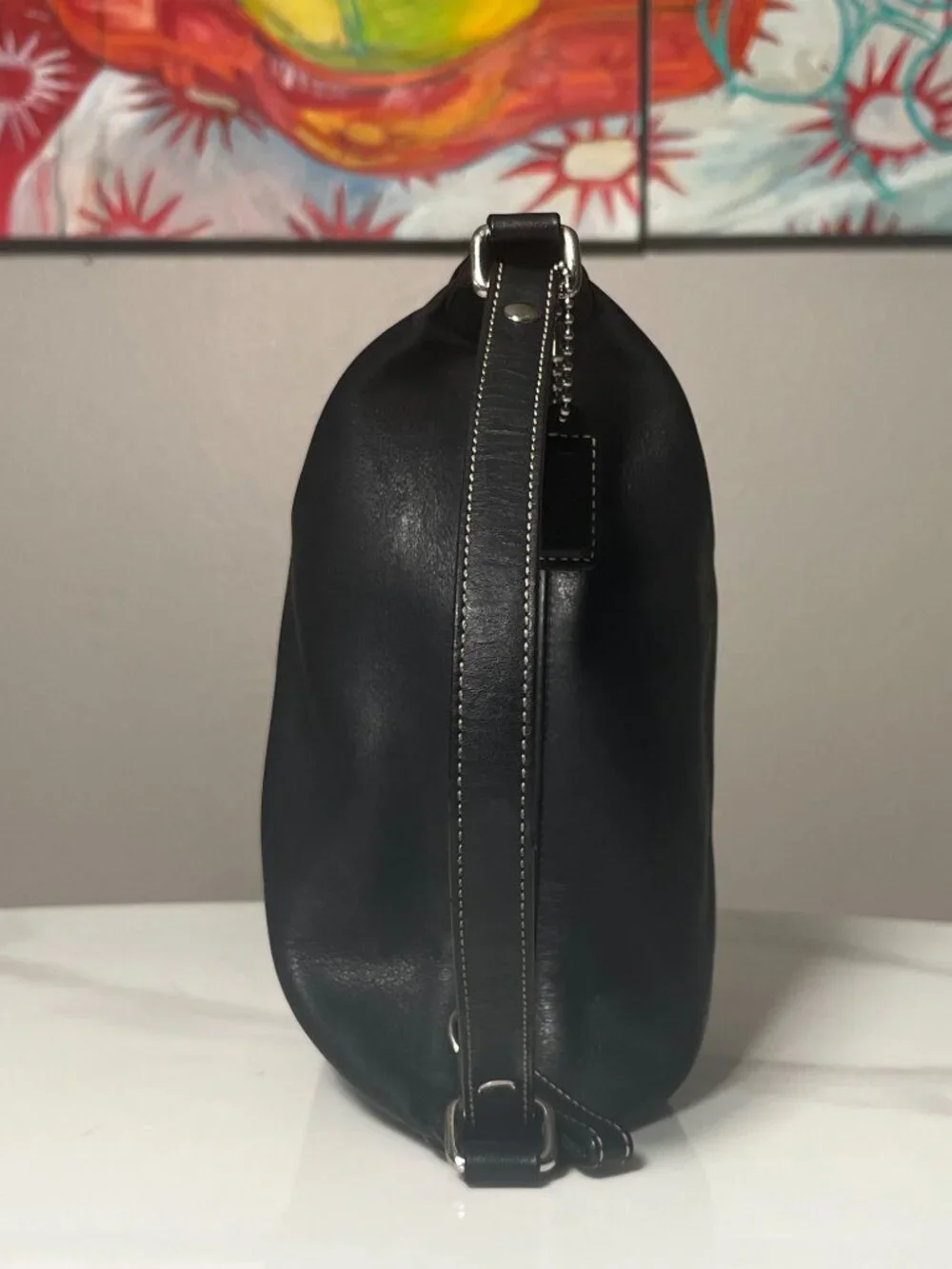 Coach Black Leather Hobo Shoulder Bag Y2K Leatherware 1941